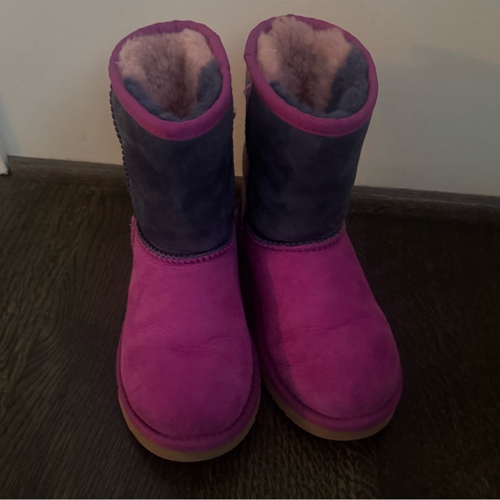UGG Boots Girls Size 2 Purple and Pink Patchwork Boots